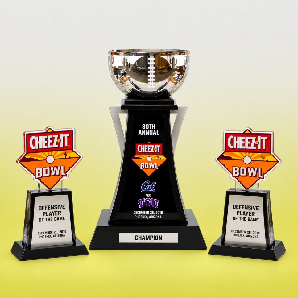 Cheez-It Bowl champion trophies