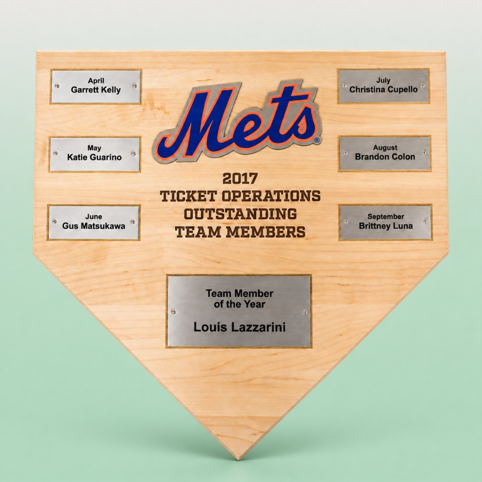 Mets Ticket Operations outstanding team members plaque