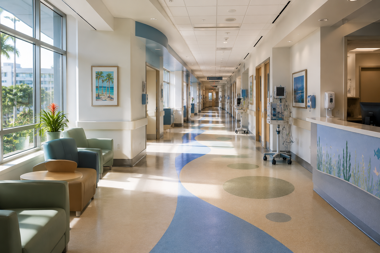 Hospital interior in Honolulu