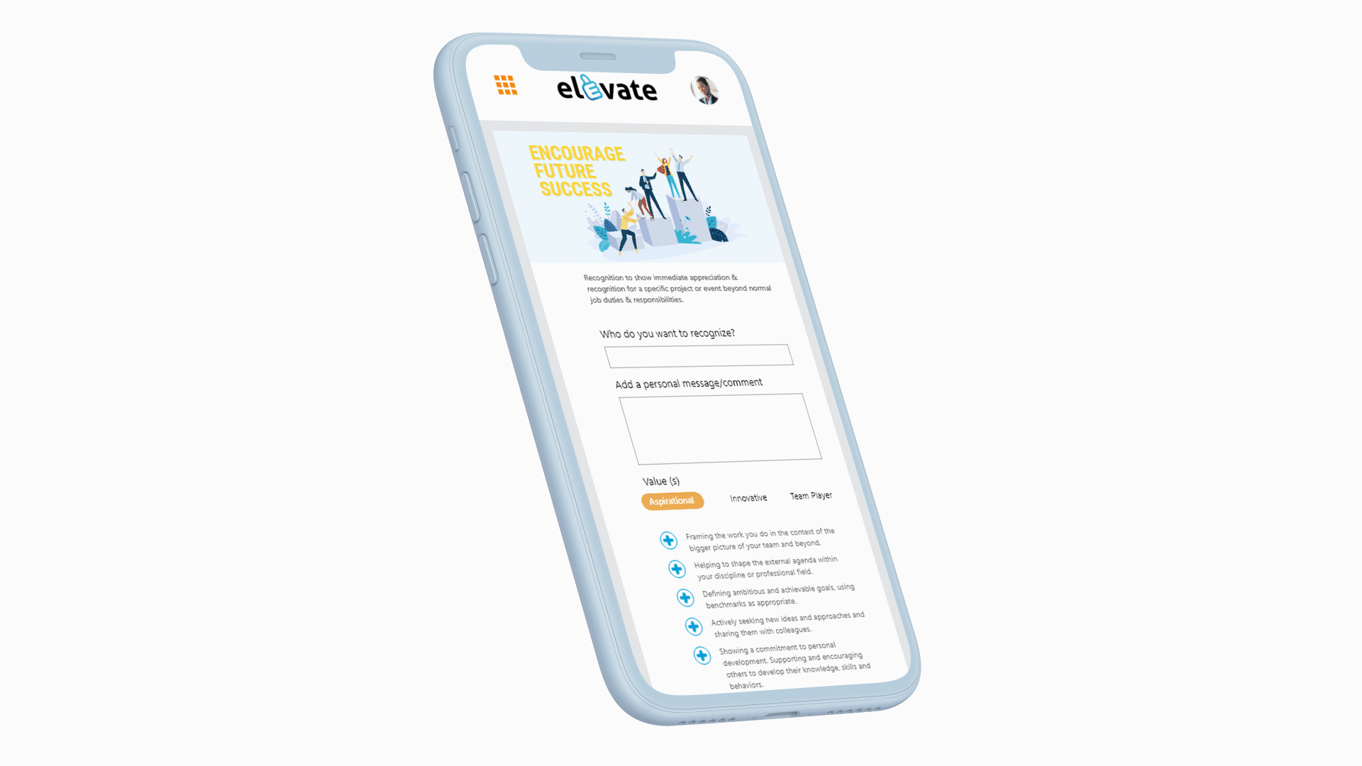 Employee Recognition Software Give employees shout outs for their great work for everyone to see through an employee recognition software